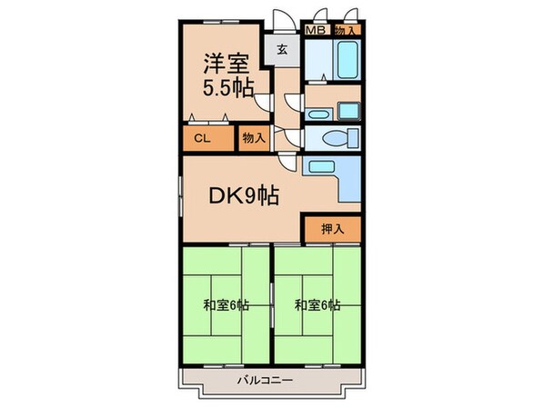 朝日プラザ宝塚南（603）の物件間取画像